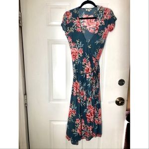 Billabong Hawaiian Flower Wrap Dress